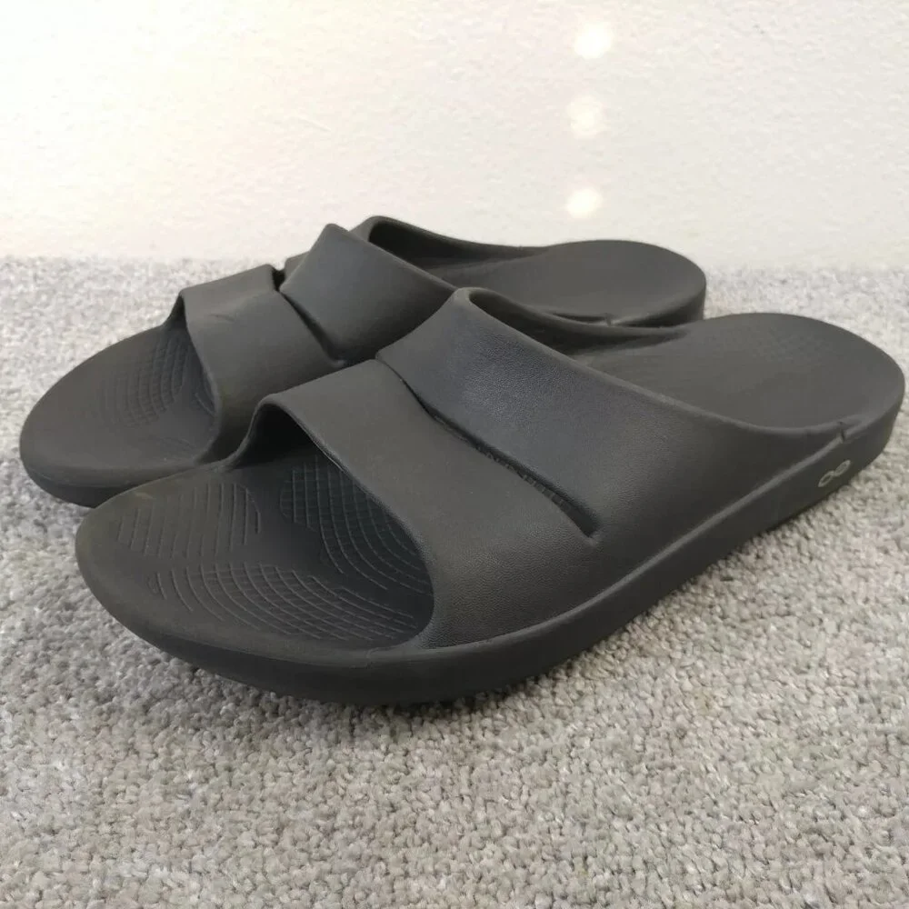 Oofos Ooahh Slides Recovery Sport Sandals Mens 12 Comfort Shoes Black Slip On